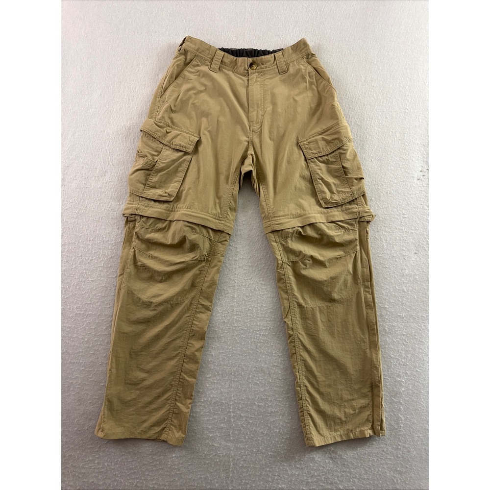 REI Sahara Mens Small 30L Tan Convertible Cargo Hiking Pants Zip Off
